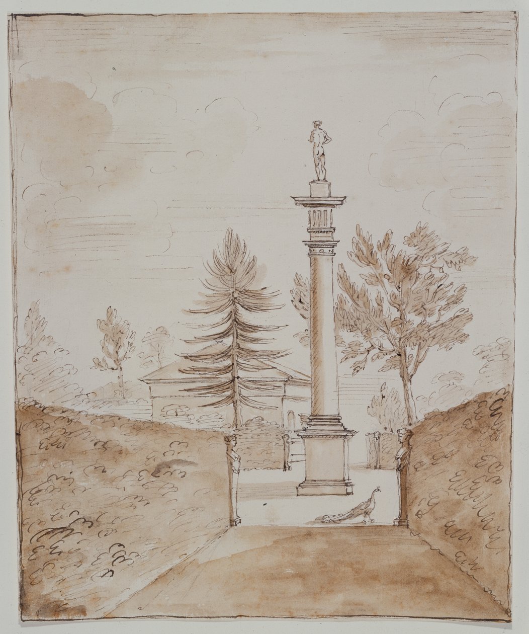 Chiswick, vista della Colonna Dorica con la statua di Venere de