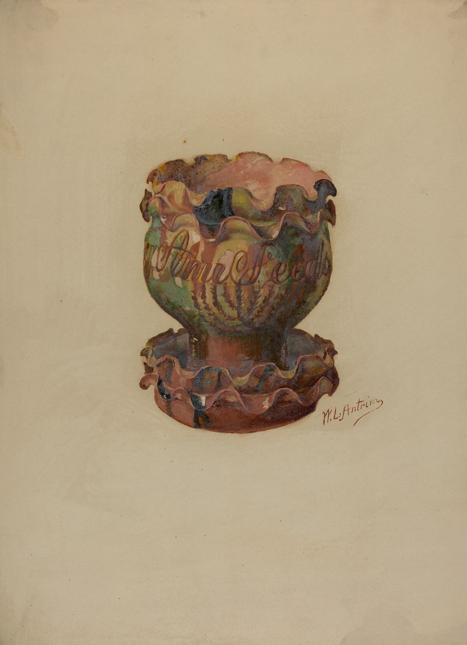 Vaso di Fiori e Vassoio Tedeschi della Pennsylvania da William L Antrim