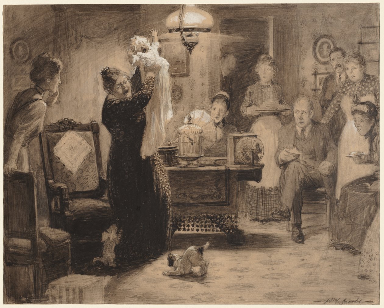 Schizzo per illustrazione "Il bambino stazionario" da William Leroy Jacobs