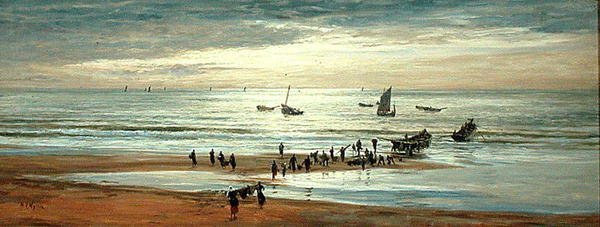 Scena di spiaggia sulla costa nord della Francia da William Lionel Wyllie