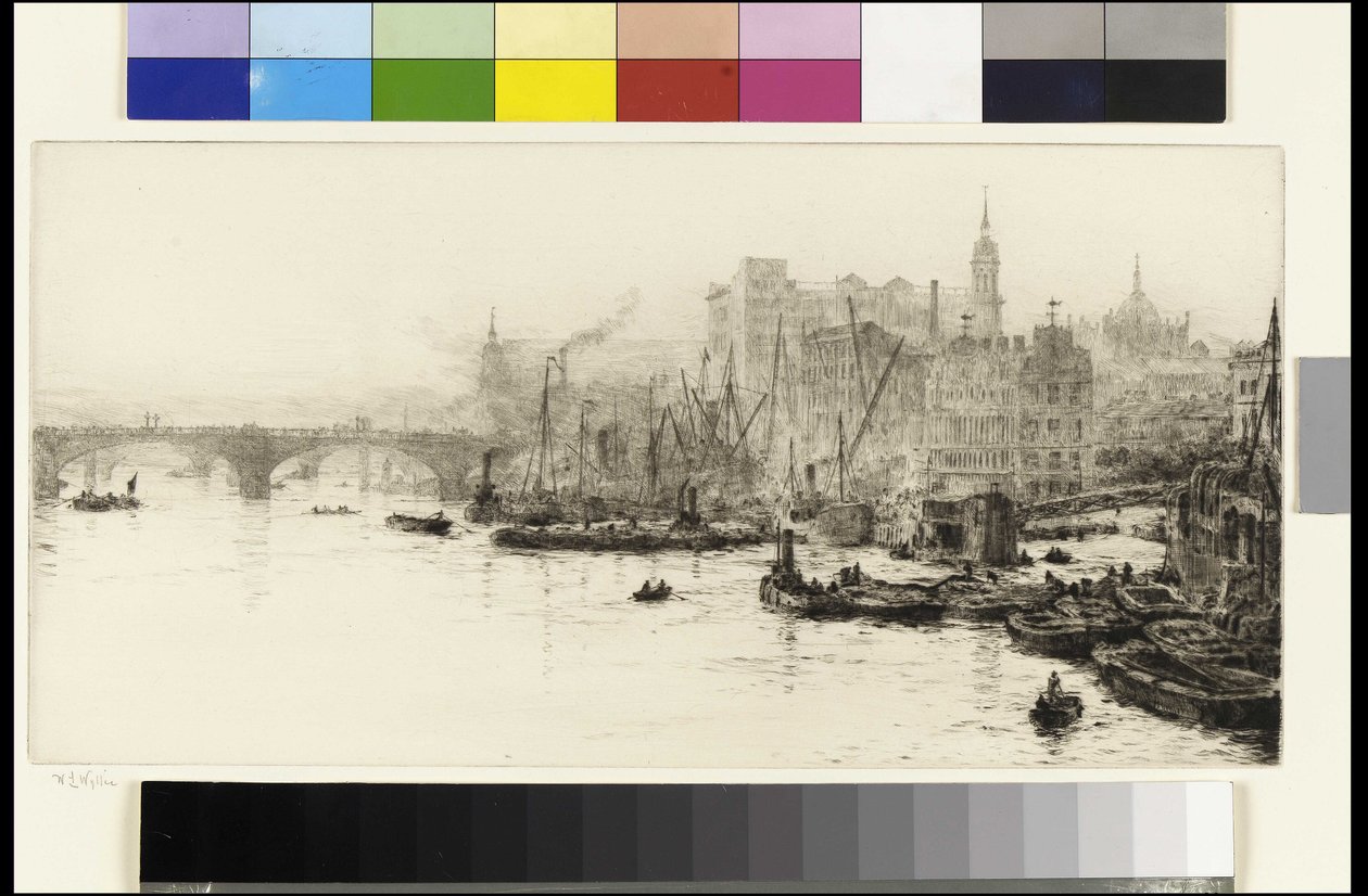 London Bridge, Cannon Street e Billingsgate da William Lionel Wyllie