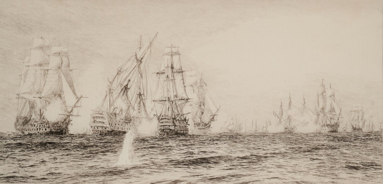 Navi, quattro alberi, impegnate in battaglia da William Lionel Wyllie