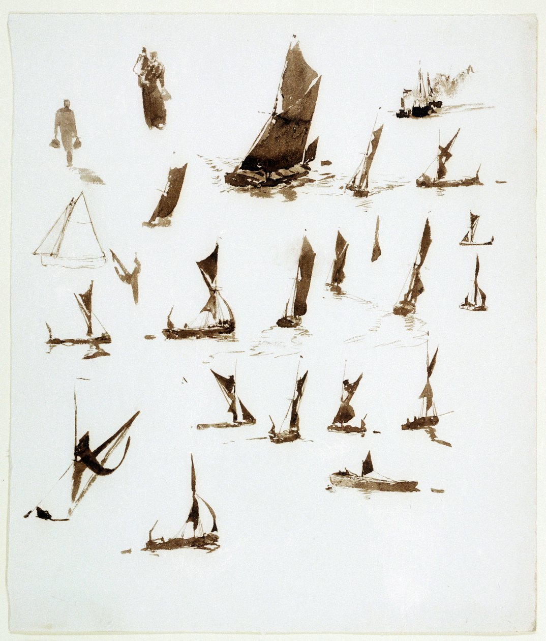 Studi di case galleggianti sul Tamigi (Inghilterra) da William Lionel Wyllie