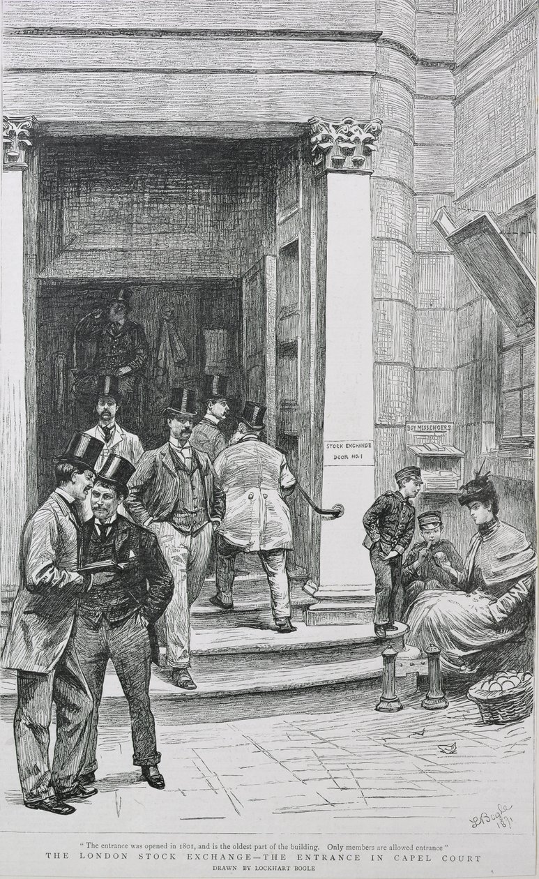 Ingresso della Borsa in Capel Court, 1891 da William Lockhart Bogle