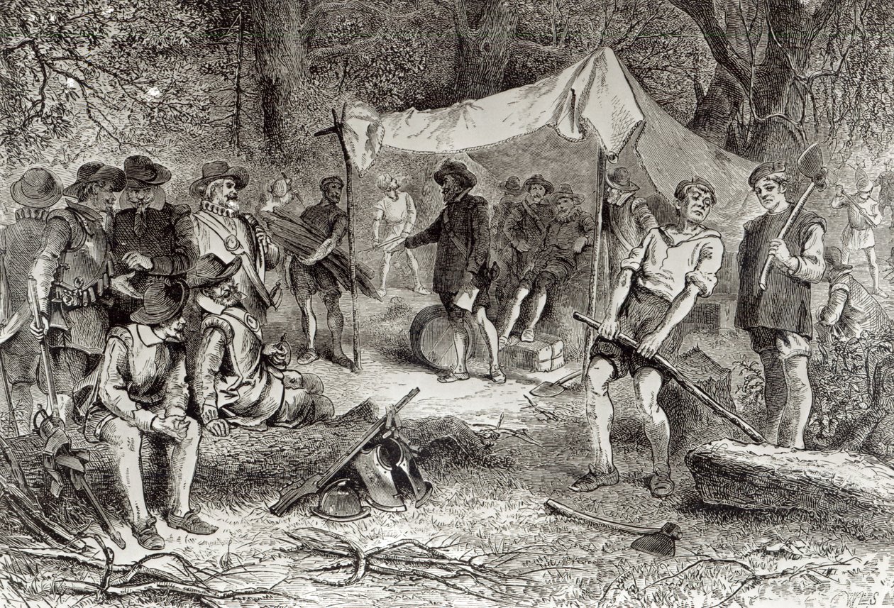 Il primo giorno a Jamestown, 14 maggio 1607, da 