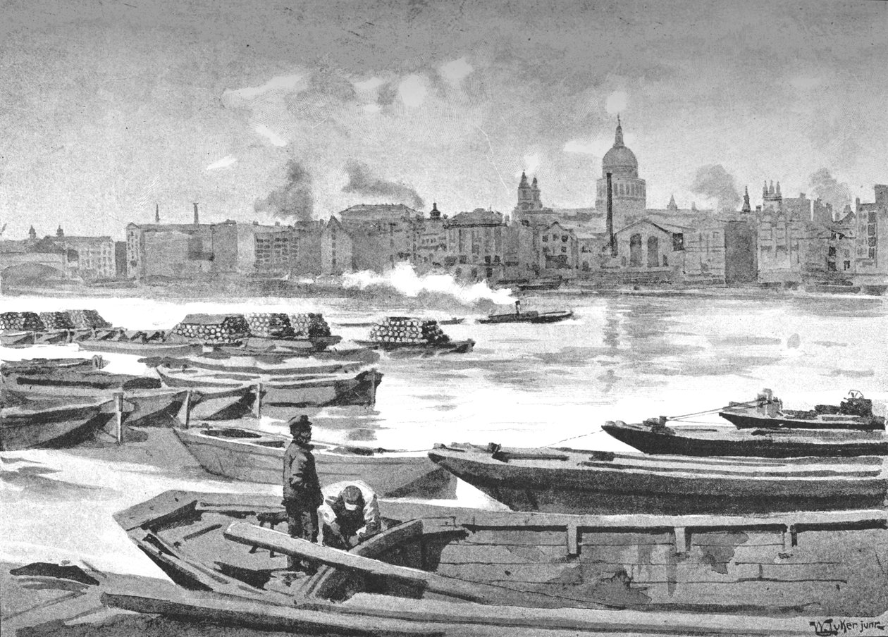 Cattedrale di St. Paul dal South Bank del fiume, 1891 da William Luker