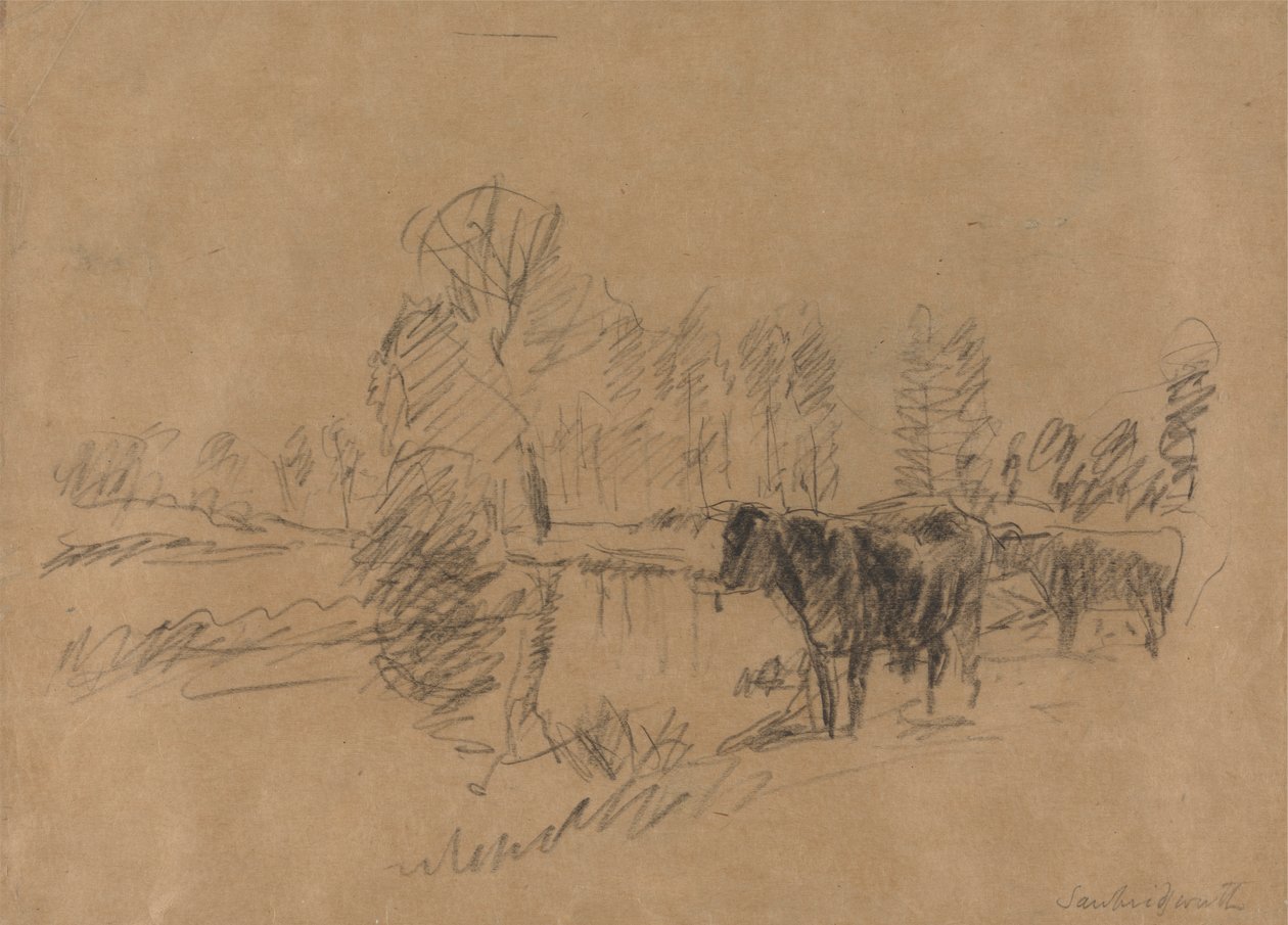 Bovini in un paesaggio da William Mark Fisher