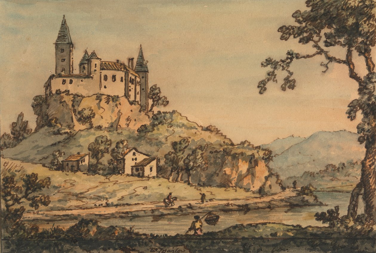 Castello che Domina un Fiume da William Marlow