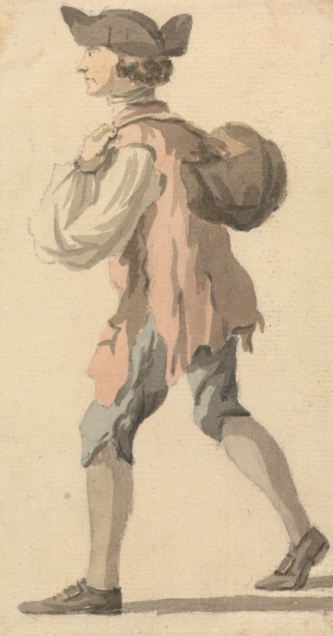 Uomo che porta un fagotto sulla schiena da William Marlow