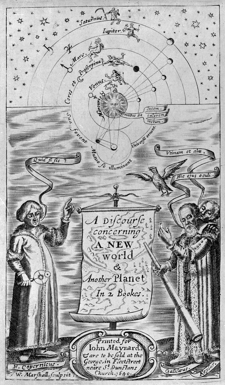 Discorso su un nuovo mondo e un altro pianeta in 2 libri, 1640 (frontespizio) da William Marshall