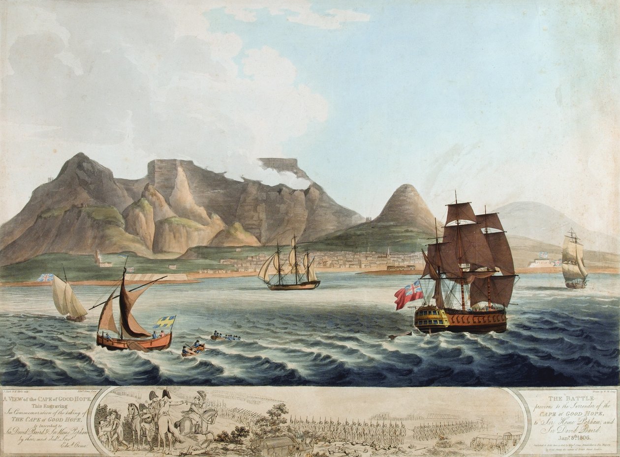 Veduta del Capo di Buona Speranza...La battaglia precedente alla resa...8 gennaio 1806 da William Marshall Craig
