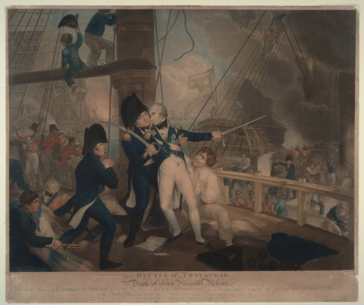 La battaglia di Trafalgar e la morte di Nelson da William Marshall Craig