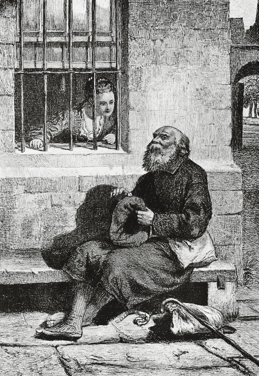 Miss Wardour e il mendicante Edie Ochiltree, illustrazione per Antiquario, romanzo storico di Walter Scott, incisione dopo disegno di William McTaggart da William McTaggart