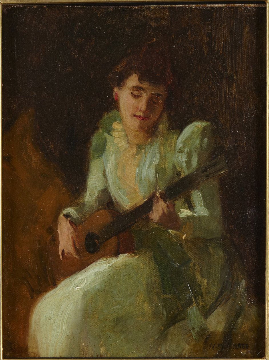 Signora che suona la chitarra da William Merritt Chase