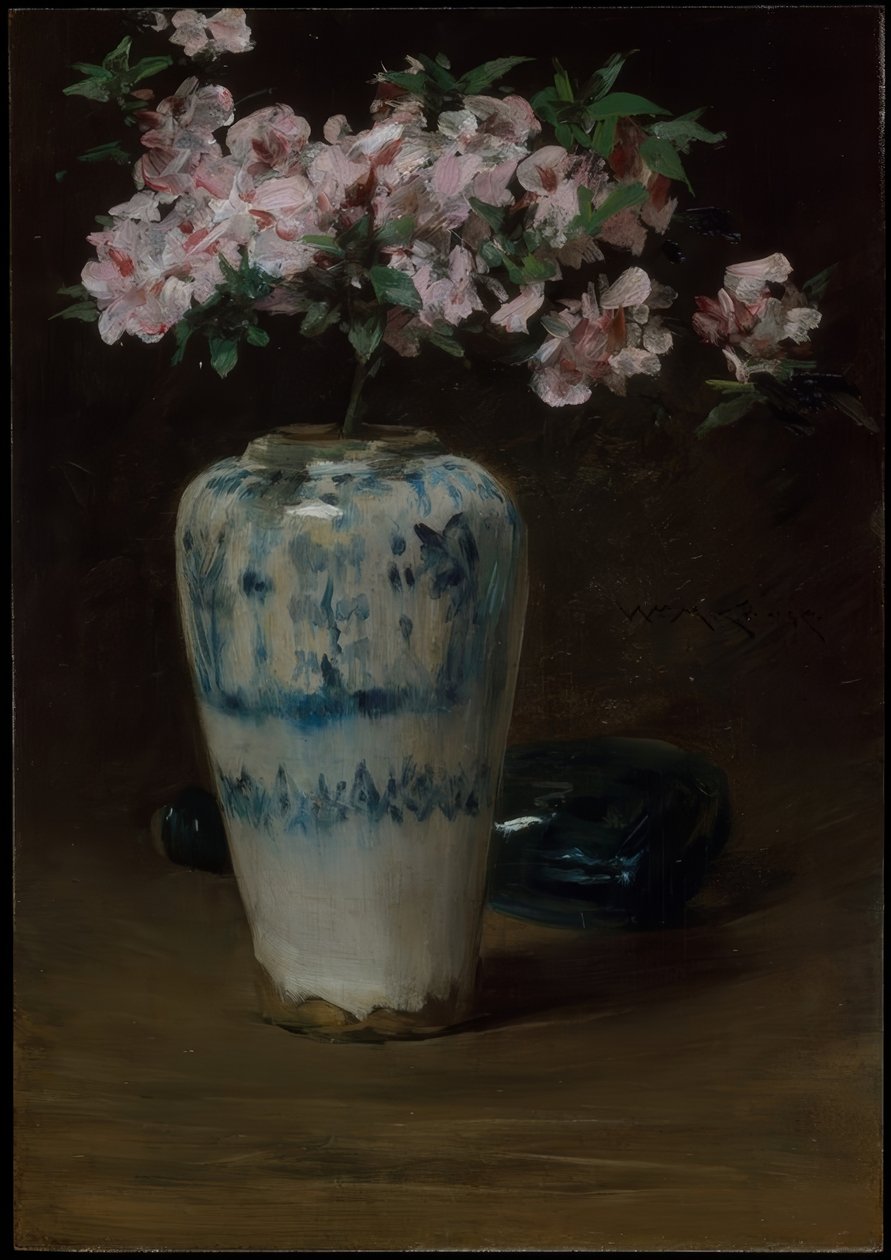 Azalea rosa—Vaso cinese da William Merritt Chase