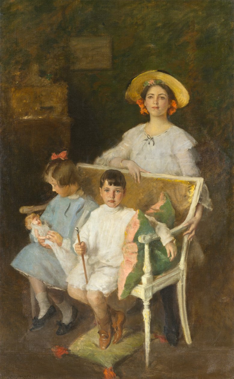 Gruppo di ritratti (Dorothy, Helen e Bob), c.1904 (olio su tela) da William Merritt Chase