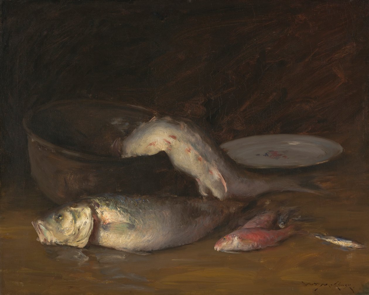 Natura morta con pesce, c.1910 da William Merritt Chase