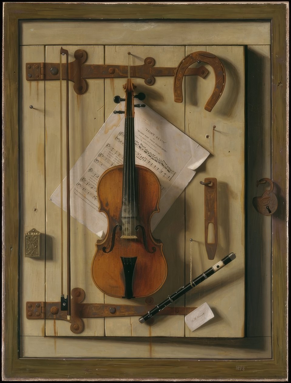 Natura morta — Violino e spartiti da William Michael Harnett