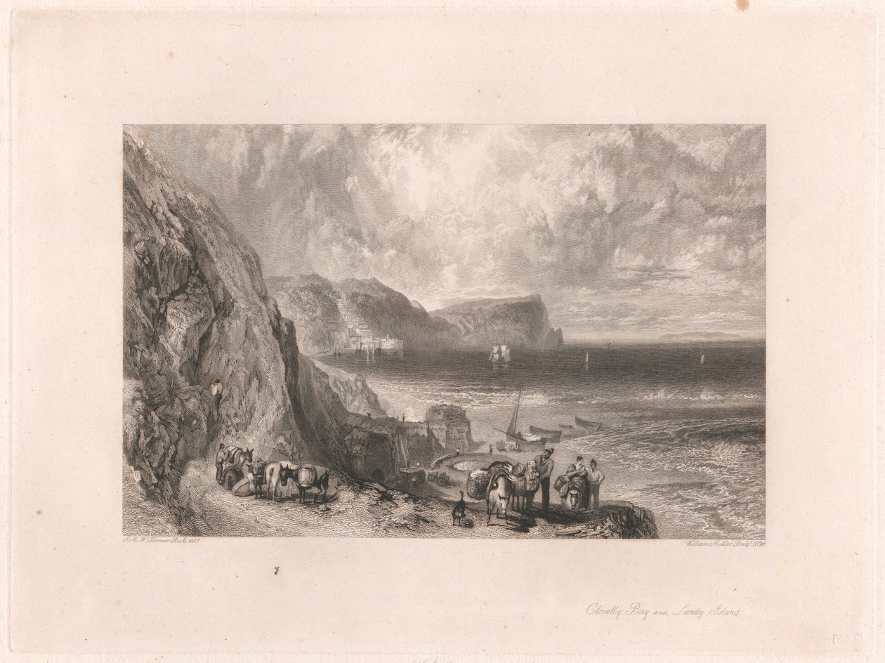Baia di Clovelly e isola di Lundy da William Miller