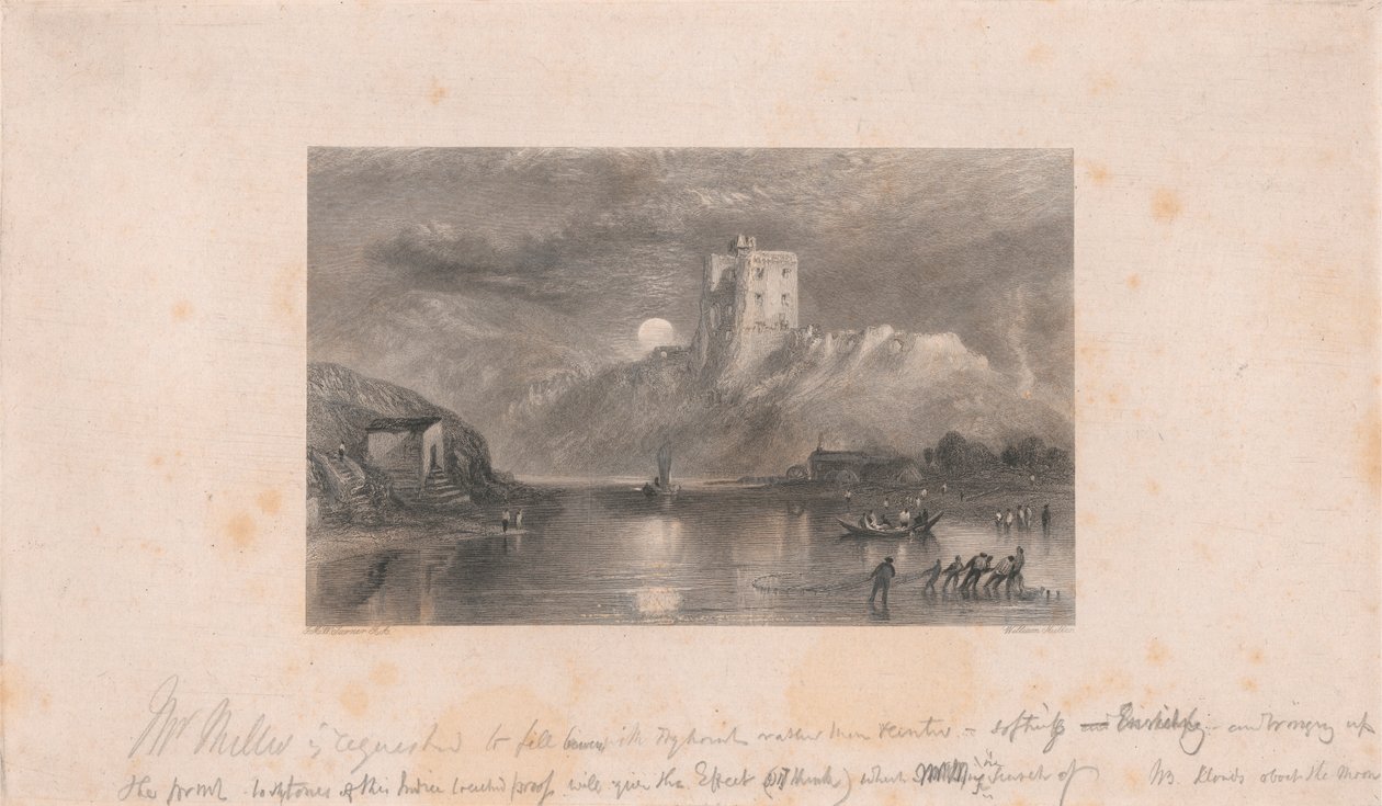 Castello di Norham - Sorgere della luna da William Miller