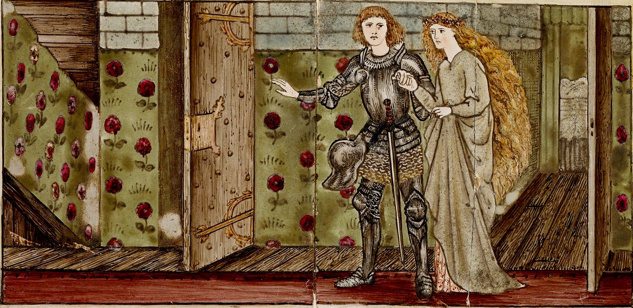 Sedici piastrelle formano otto illustrazioni della fiaba 