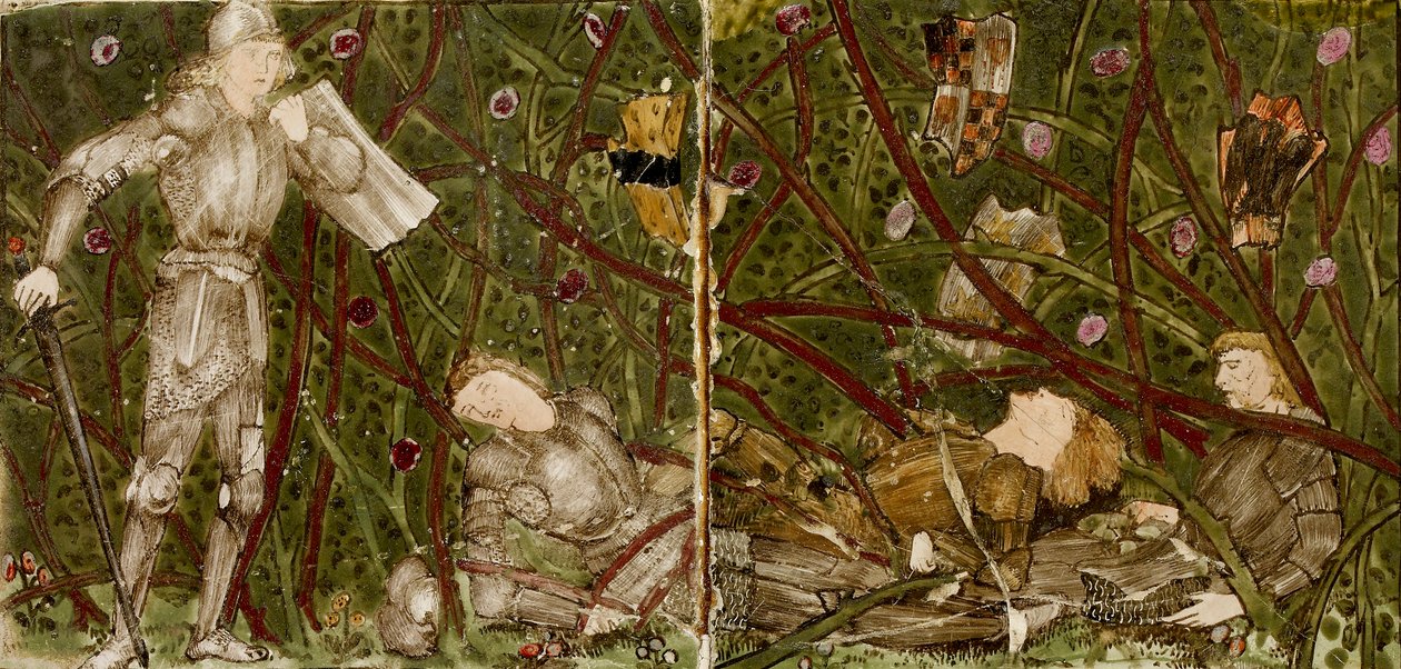 Sedici piastrelle formano otto illustrazioni della storia di 