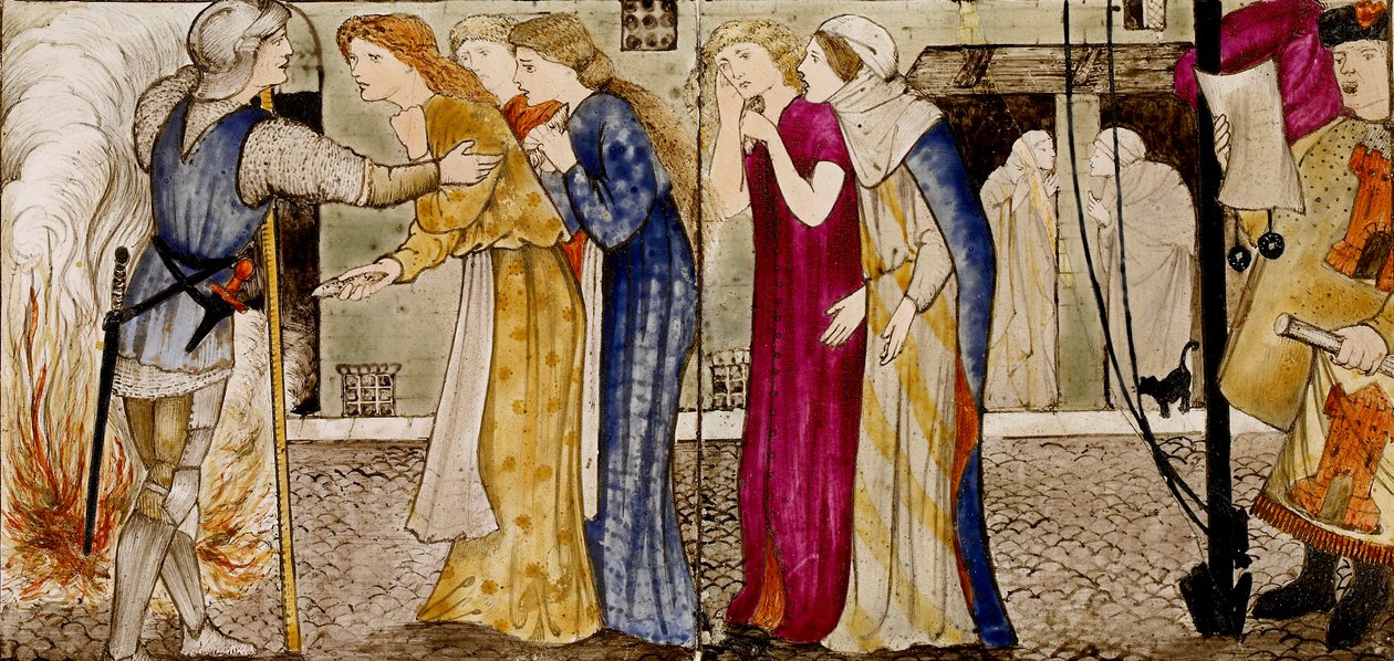 Sedici Piastrelle Formano Otto Illustrazioni della Fiaba 