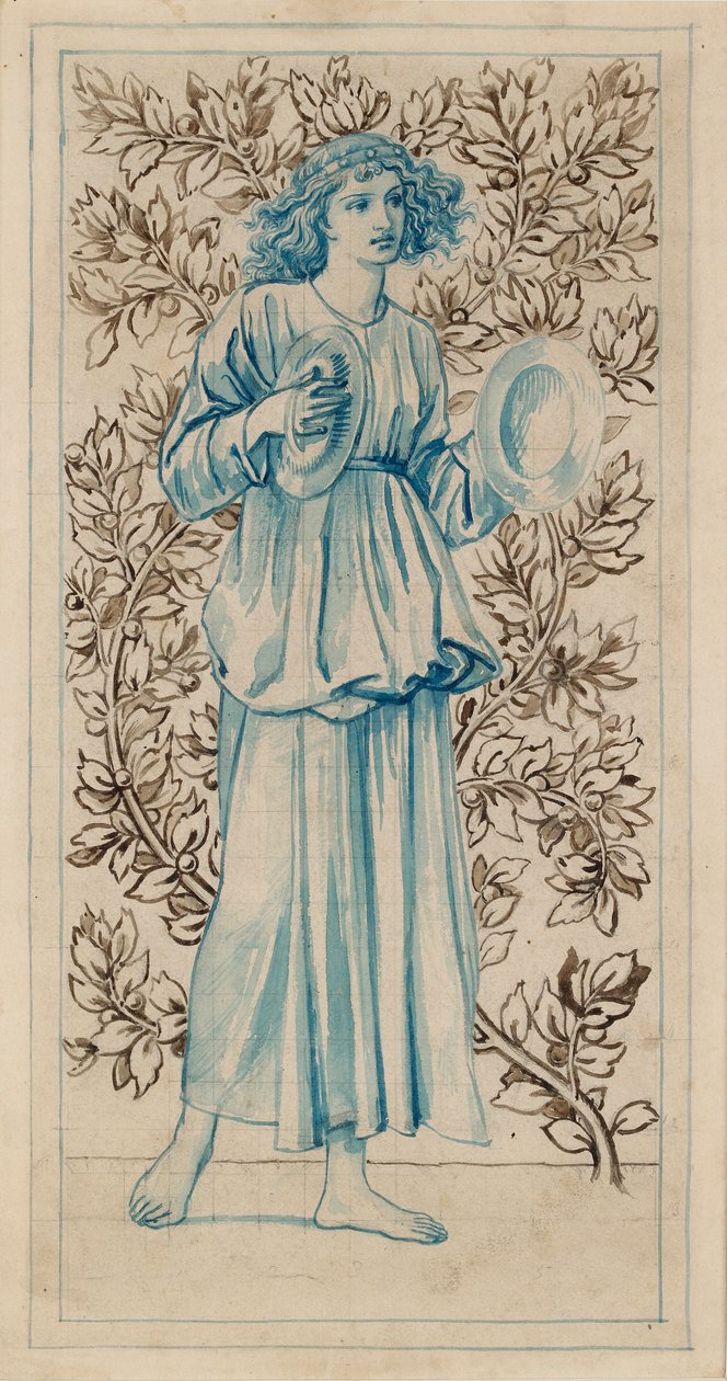 Una donna che suona i cembali, fine 19° secolo da William Morris