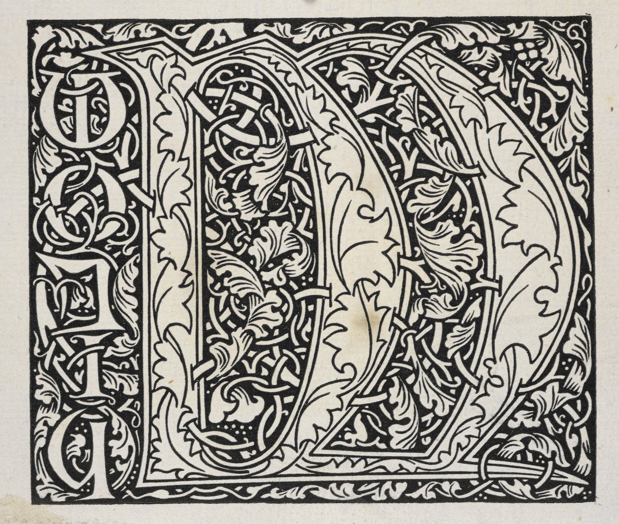 Iniziale, bianco e nero da William Morris
