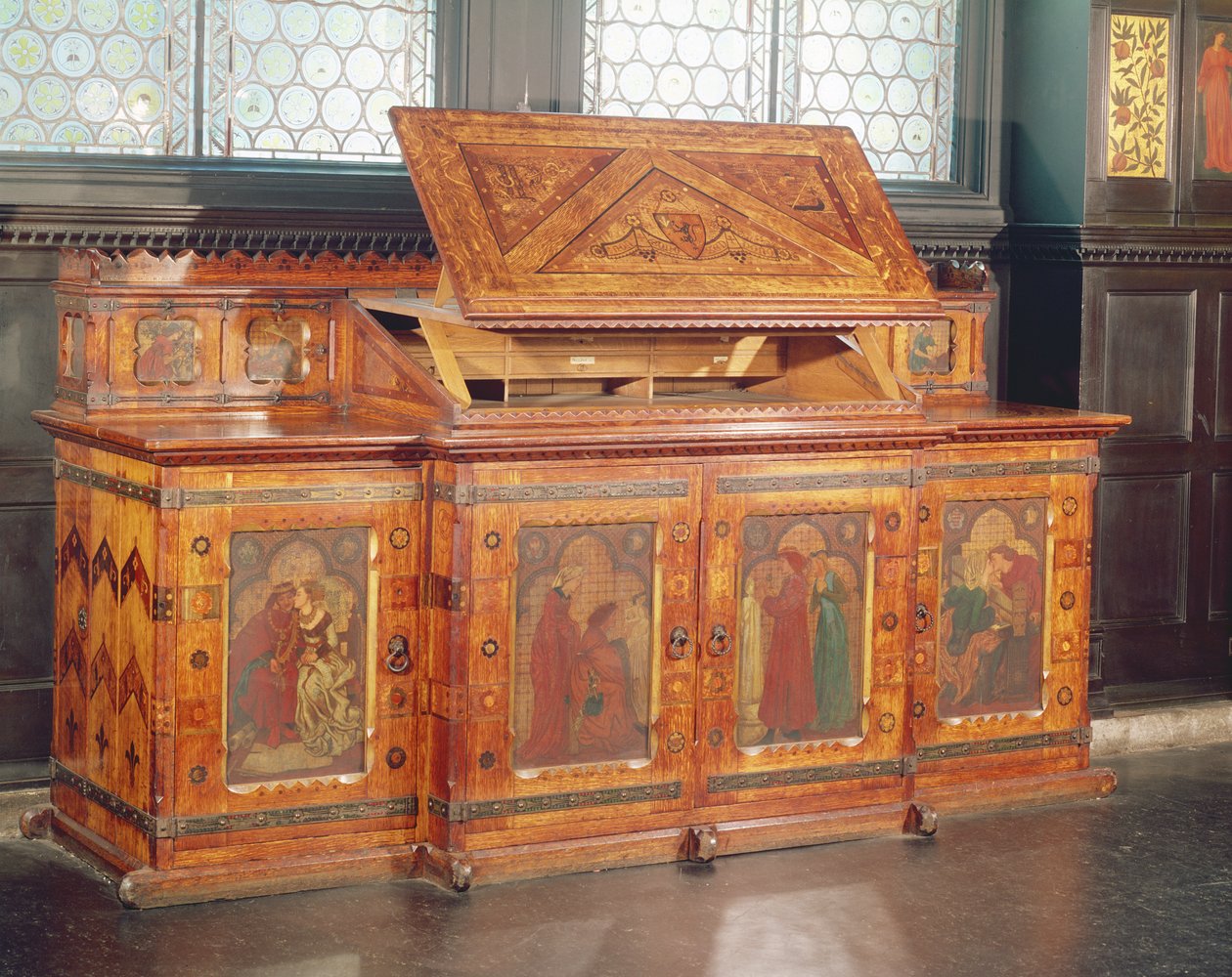 Cabinet della luna di miele di Re René, progettato da J.P. Seddon da William Morris