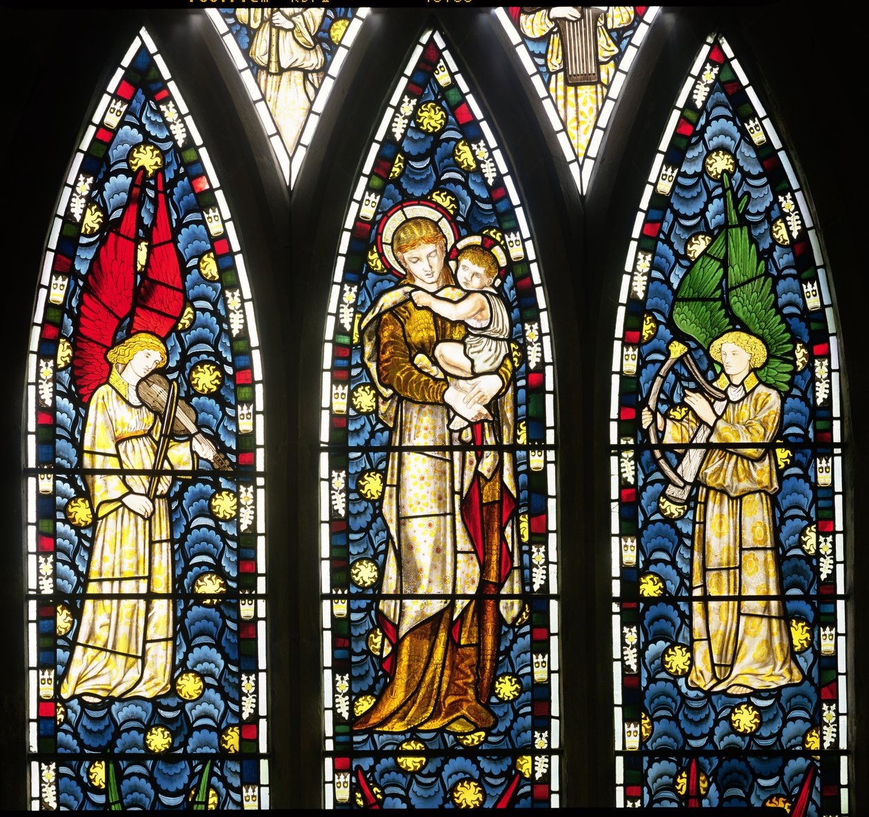 Madonna e Bambino con Due Angeli (dettaglio) da William Morris