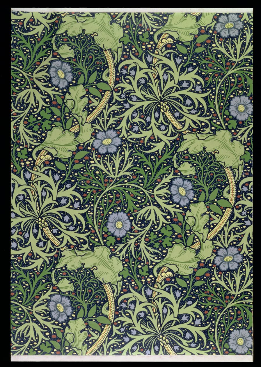 Design di carta da parati con alghe, stampato da John Henry Dearle, 1901 da William Morris