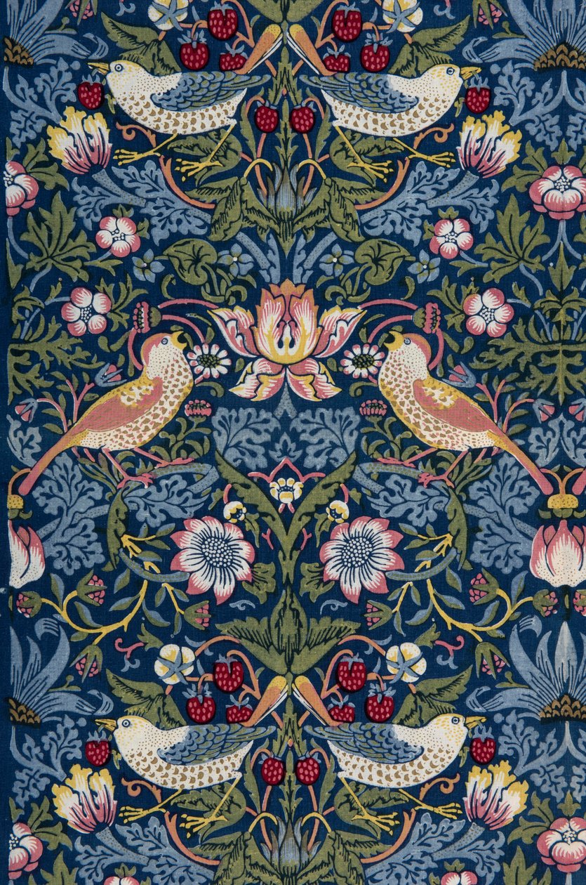 Ladro di fragole. Tessuto decorativo, 1883 da William Morris