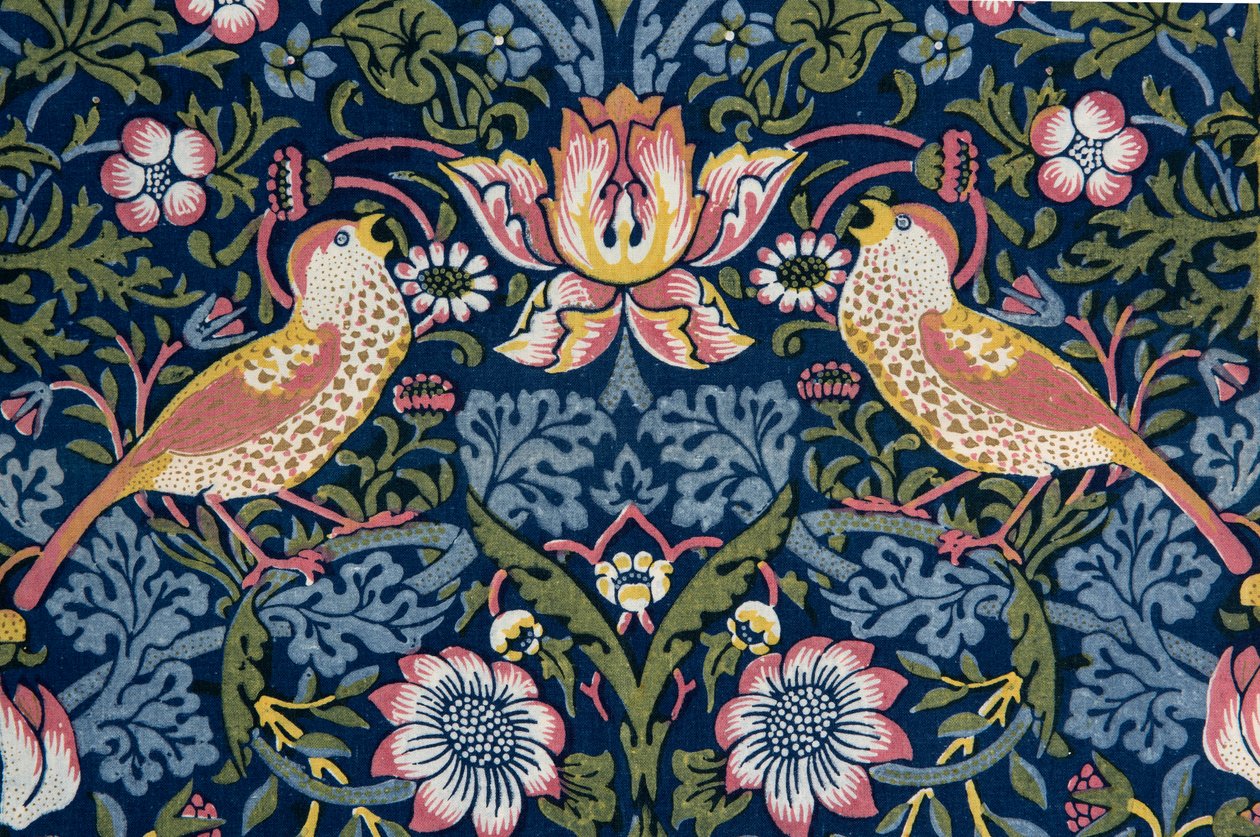 Ladro di fragole. Tessuto decorativo da William Morris