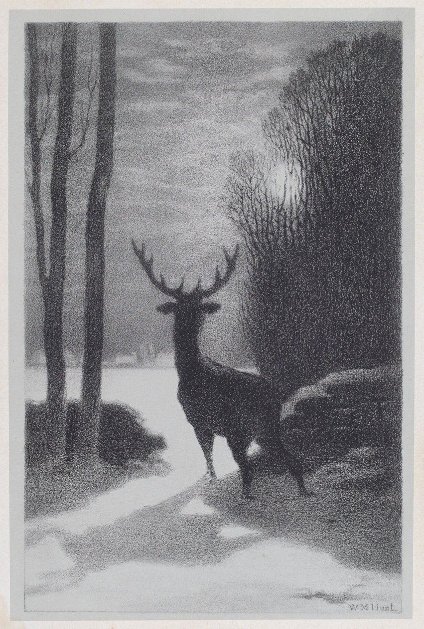 Cervo al chiaro di luna da William Morris Hunt