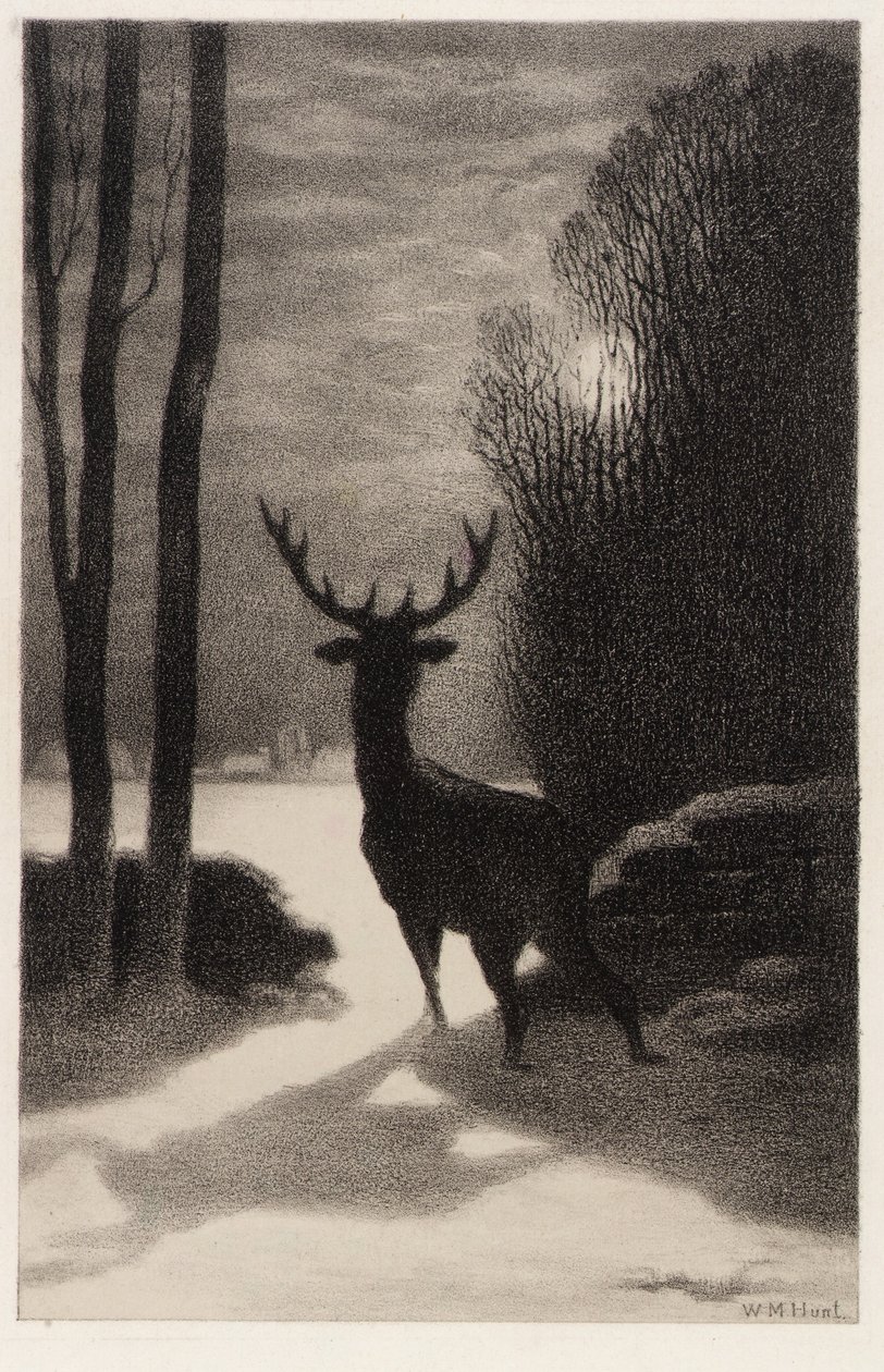 Cervo al chiaro di luna da William Morris Hunt