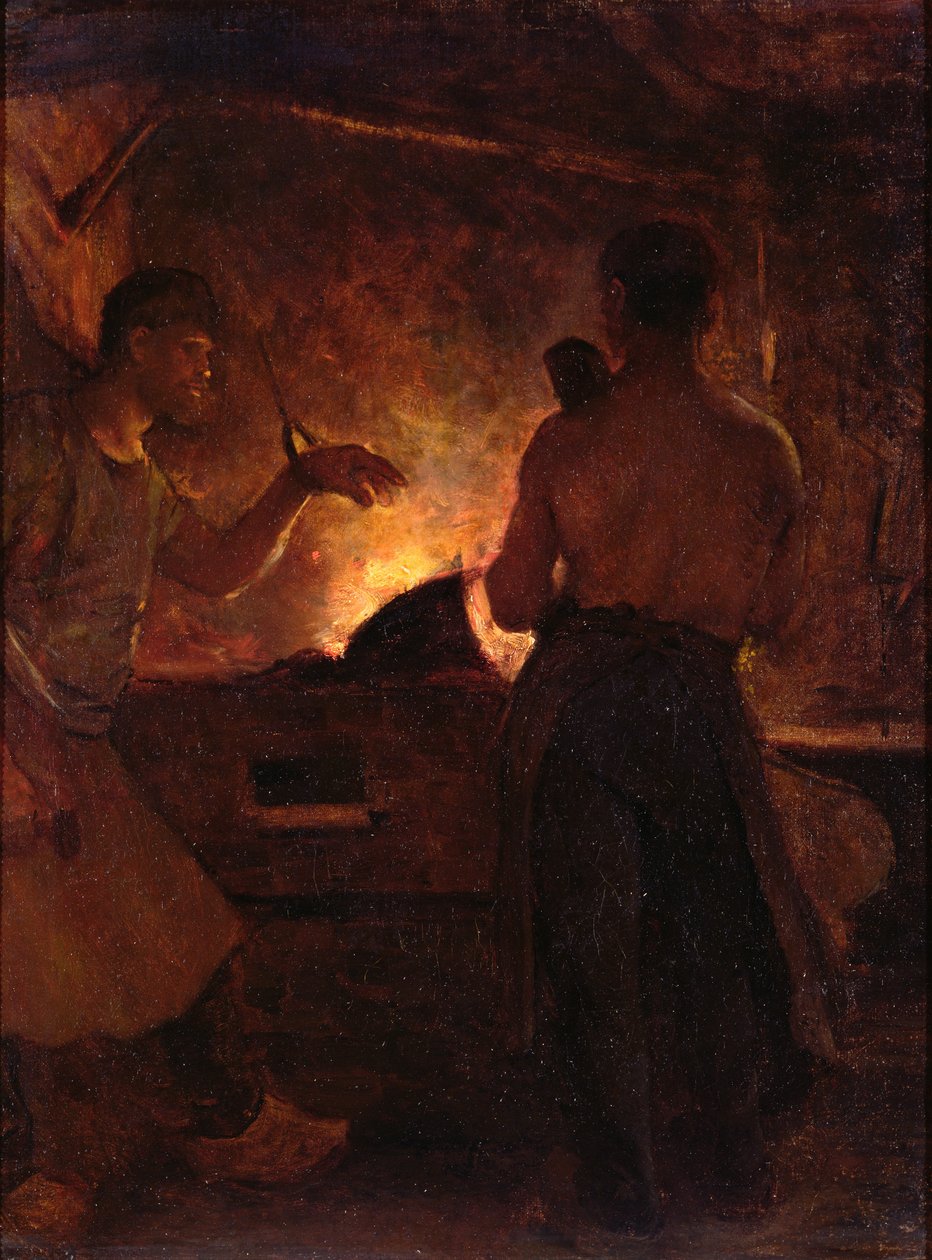 La fucina, 1855 circa (olio su tela) da William Morris Hunt