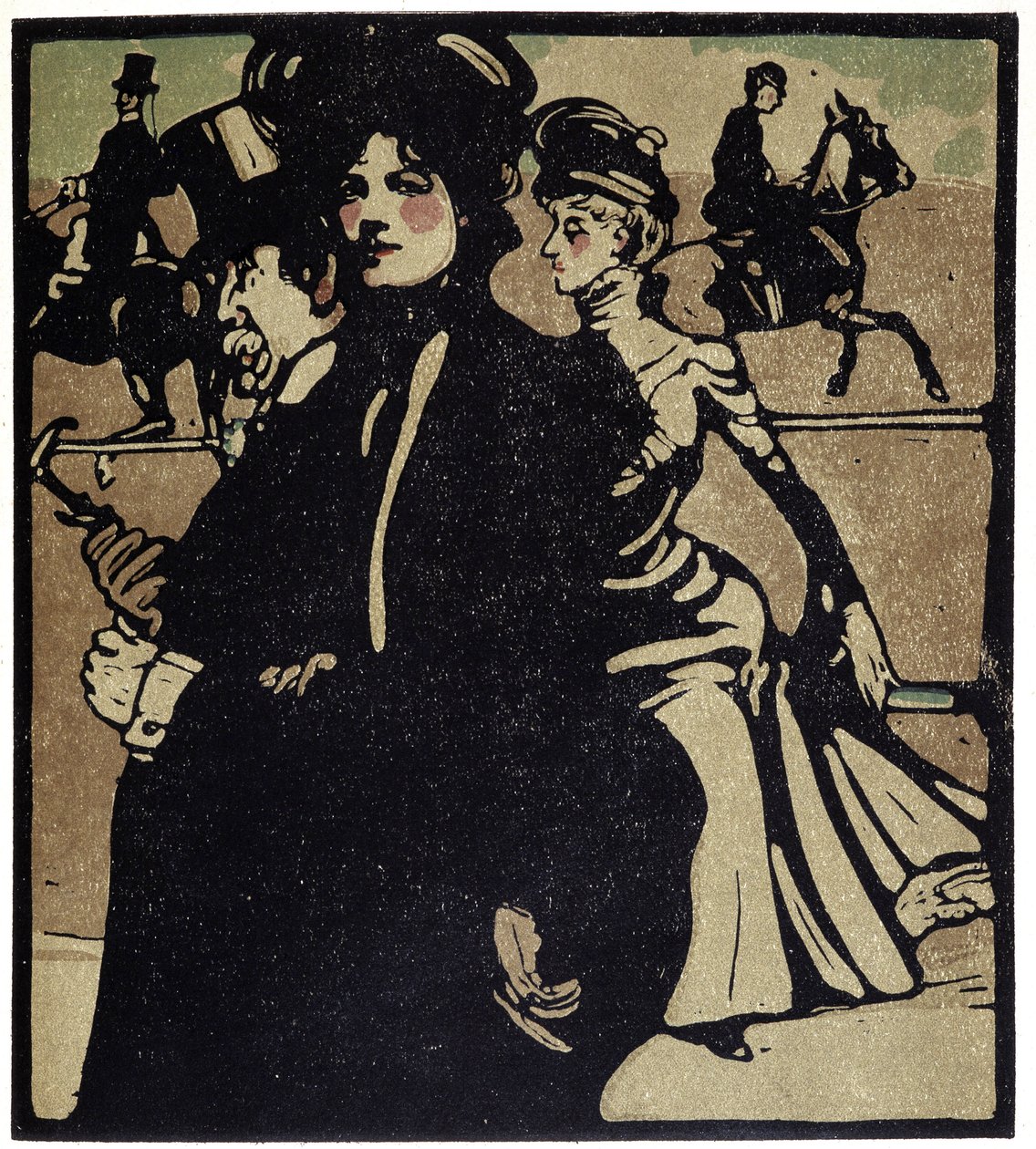 Aristocratici alle corse, Londra - in "Types of London", di William Nicholson (1872-1949), ed Floury da William Nicholson