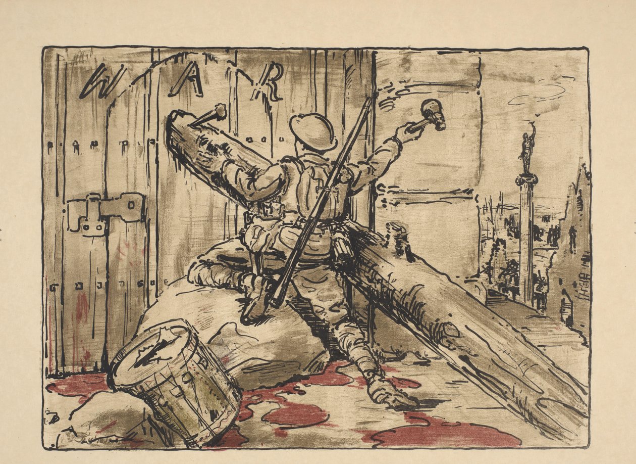 Soldato blocca la porta della guerra da William Nicholson