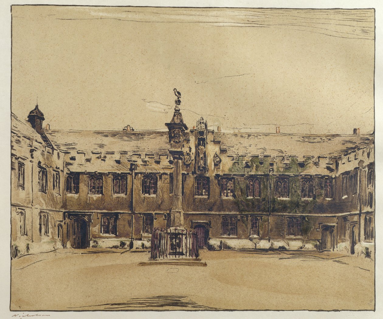Il cortile anteriore del Corpus Christi College, Oxford da William Nicholson