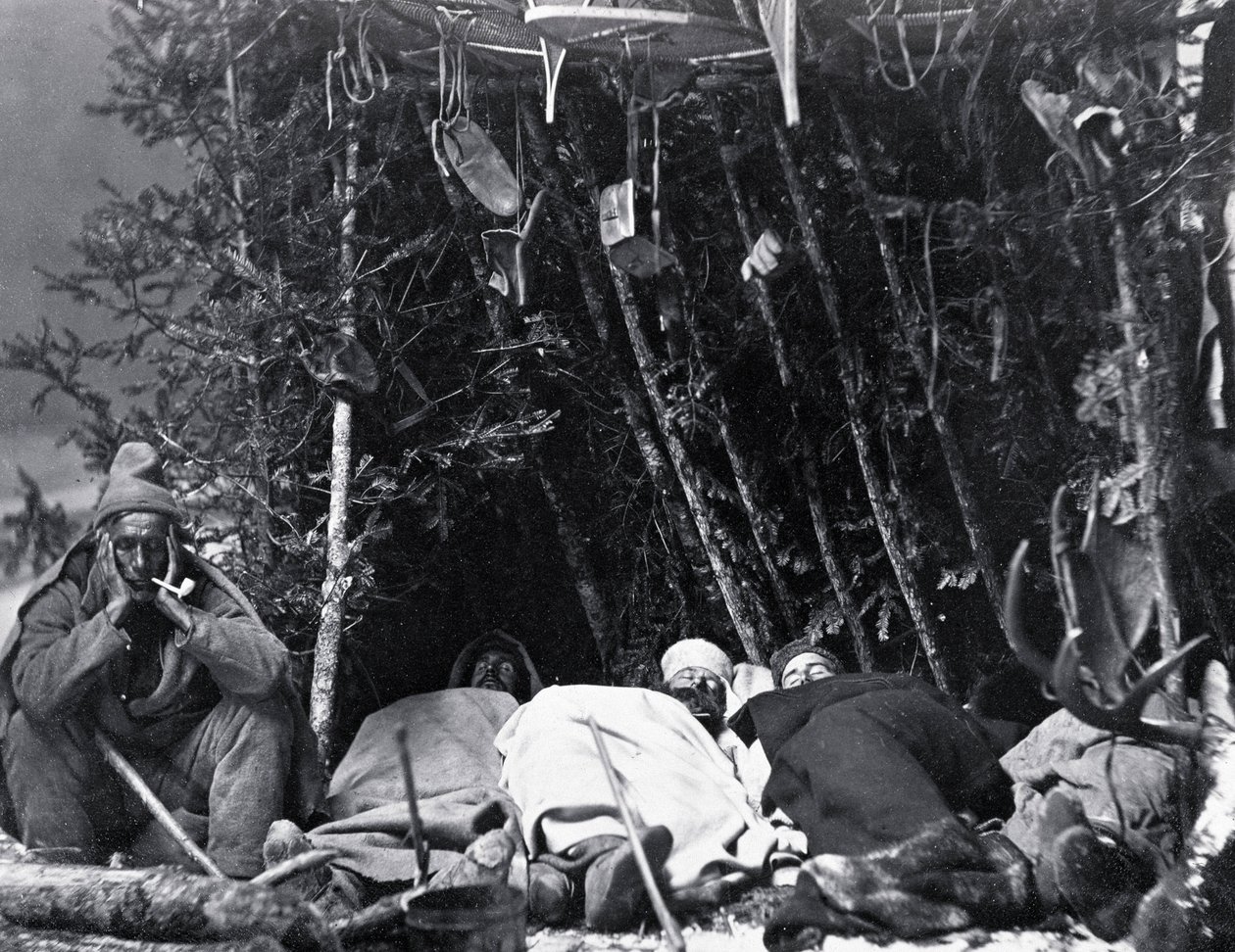 Vita del trapper in Canada, foto di Nottman, circa 1890 da William Notman