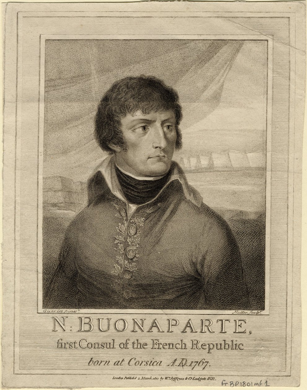 Napoleone Bonaparte come Primo Console di Francia, 1801 da William Nutter