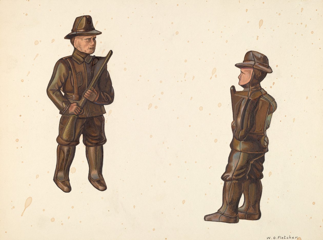 Salvadanaio del soldato in kaki, c. 1938 da William O. Fletcher