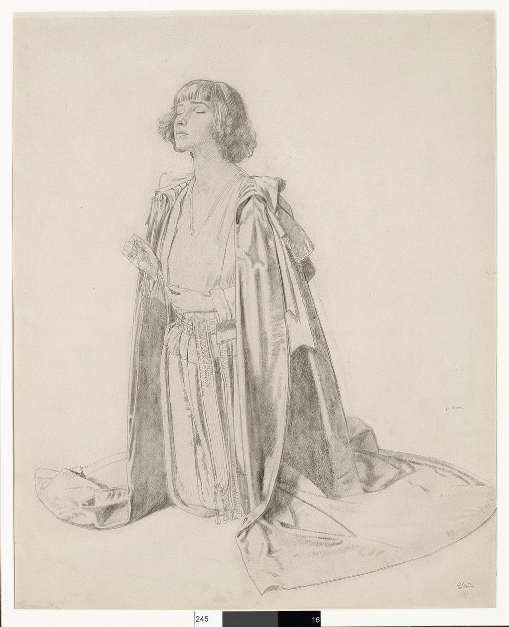 Figura inginocchiata di una donna - studio per 