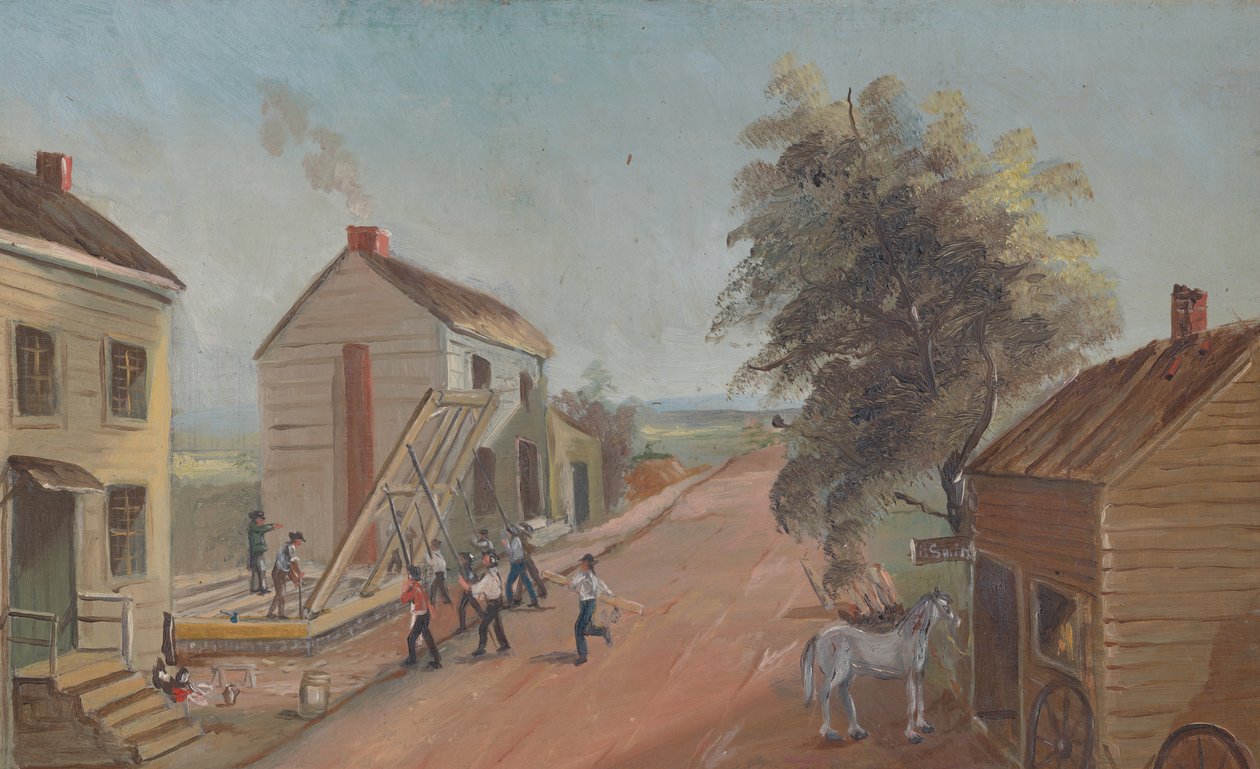 Costruzione di una casa, anni 1870 da William P. Chappel