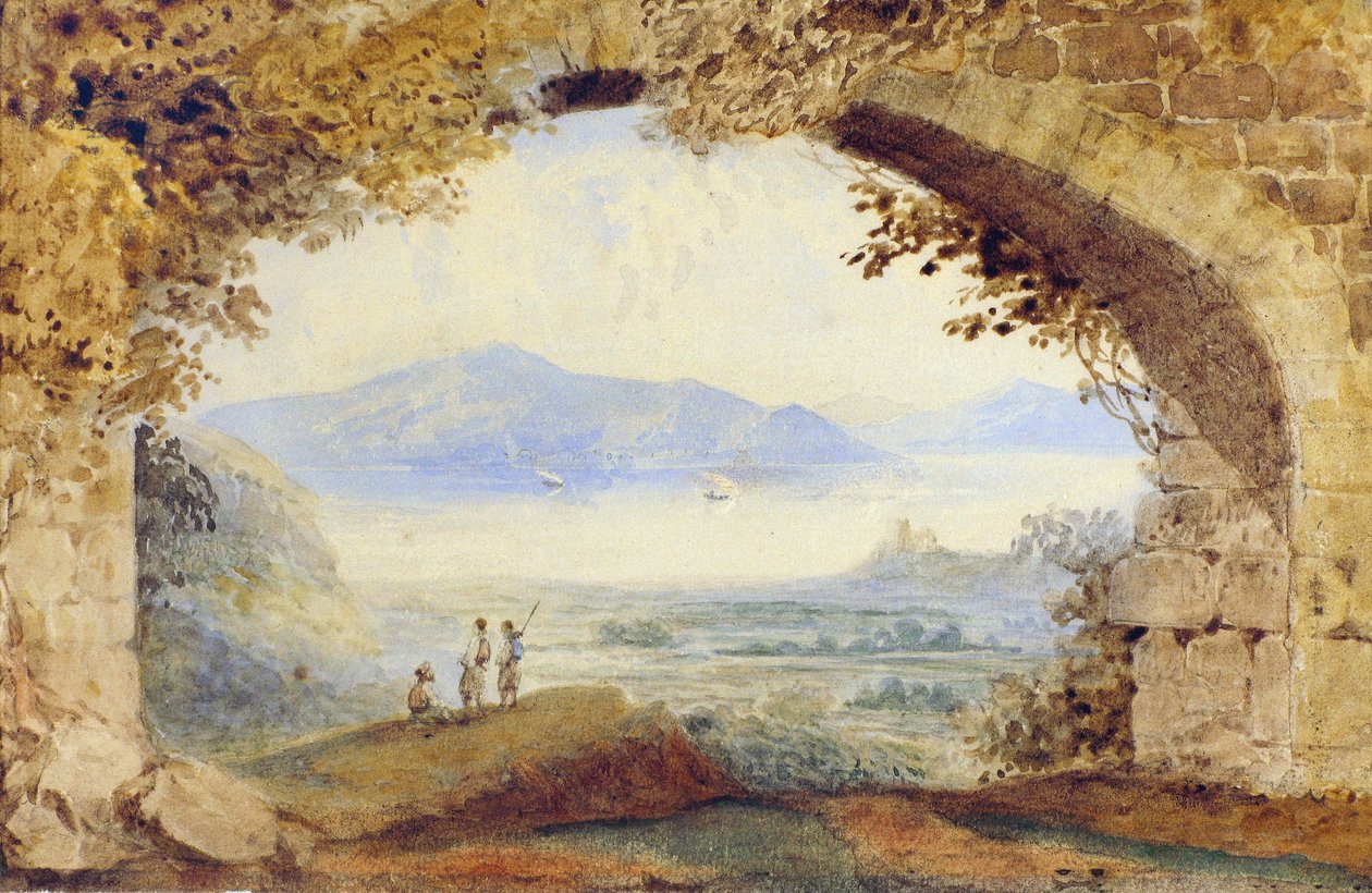 Figure greche sotto un arco in rovina da William Page