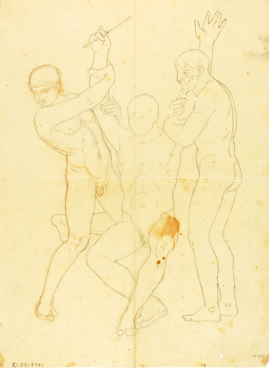 Mosè, Aronne e Hur sul Monte Oreb (studio di nudo) da William Page