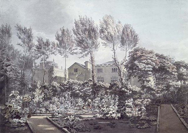 Il giardino a Strawberry Hill, c.1780 da William Pars