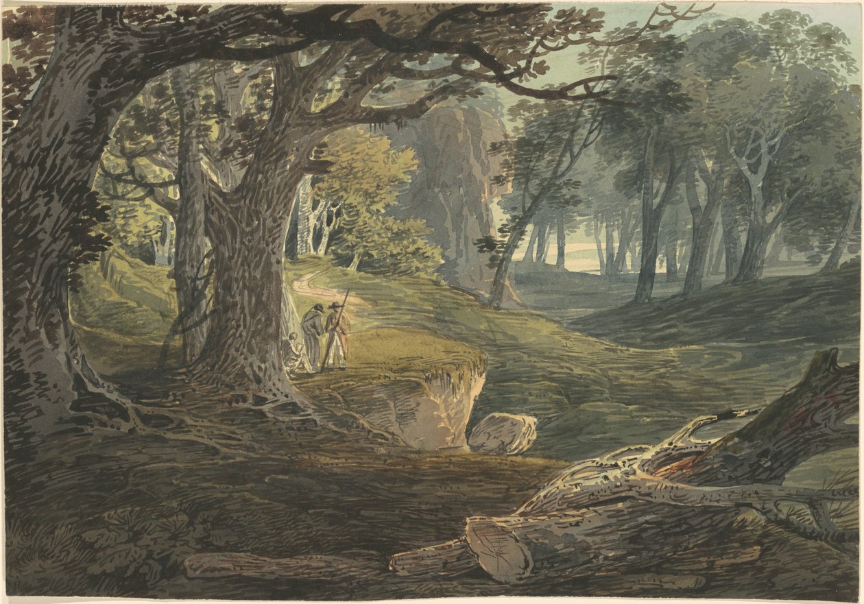 Viaggiatori in una radura boschiva da William Payne