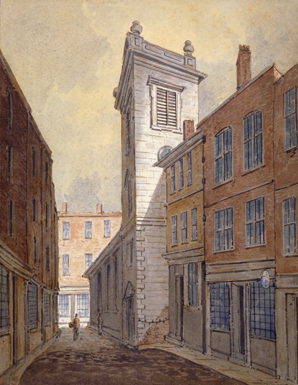 Chiesa di St George Botolph Lane da George Lane, City of London, c. 1813 da William Pearson